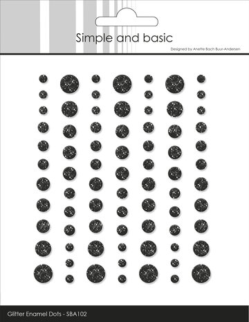 Simple and Basic Glitter Enamel Dots Black (77pcs) (SBA102)