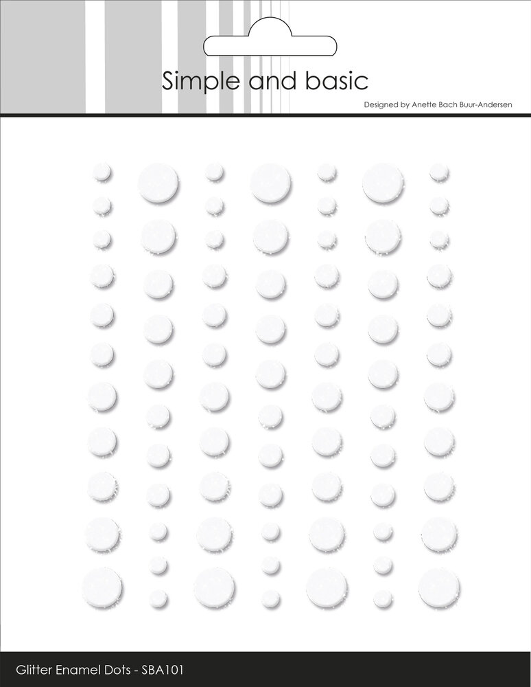 Simple and Basic Glitter Enamel Dots Soft White (77pcs) (SBA101)