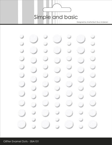 Simple and Basic Glitter Enamel Dots Soft White (77pcs) (SBA101)