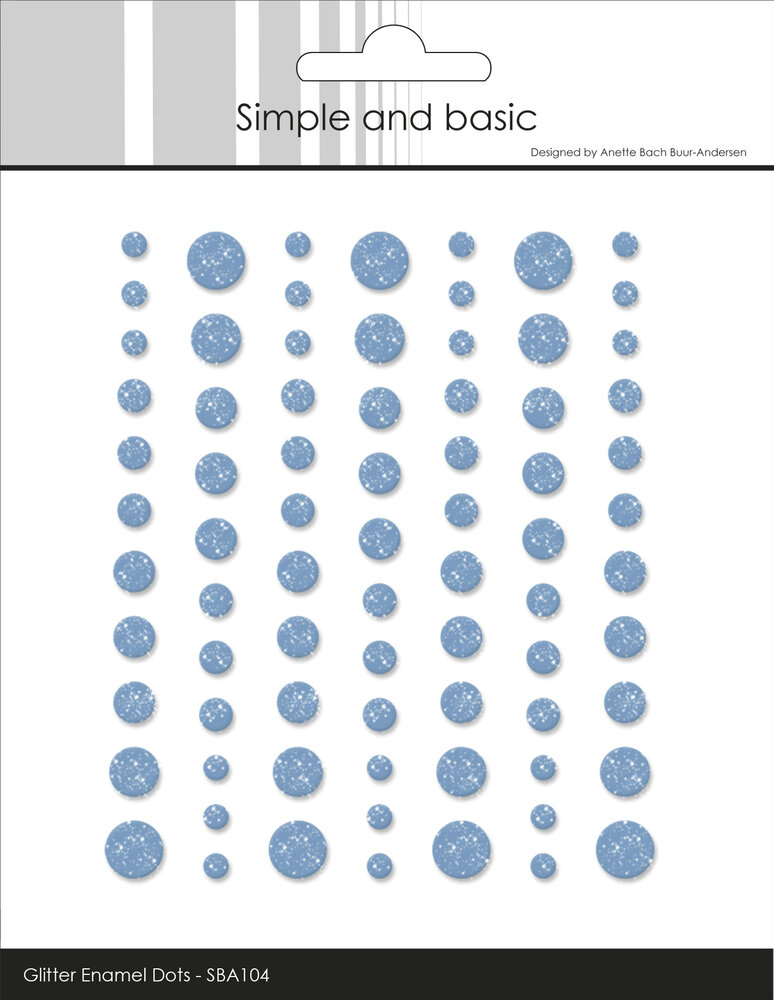 Simple and Basic Glitter Enamel Dots Light Blue (77pcs) (SBA104)