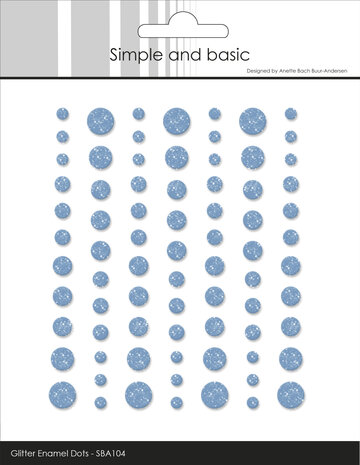 Simple and Basic Glitter Enamel Dots Light Blue (77pcs) (SBA104)