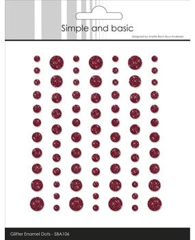 Simple and Basic Glitter Enamel Dots Wine Red (77pcs) (SBA106)