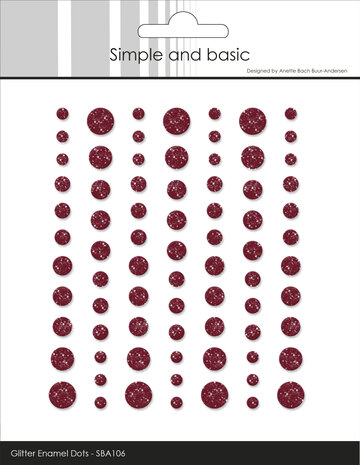 Simple and Basic Glitter Enamel Dots Wine Red (77pcs) (SBA106)