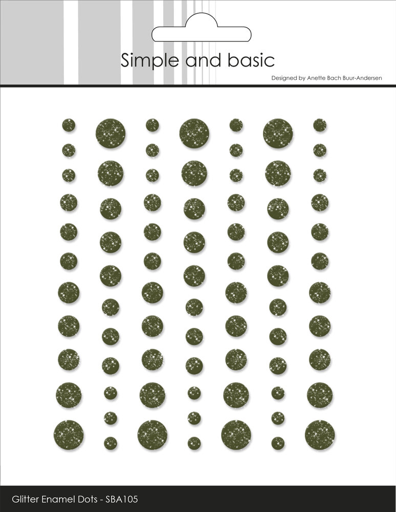 Simple and Basic Glitter Enamel Dots Forest Green (77pcs) (SBA105)