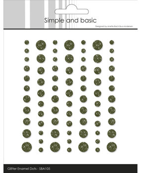 Simple and Basic Glitter Enamel Dots Forest Green (77pcs) (SBA105)