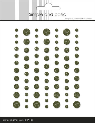 Simple and Basic Glitter Enamel Dots Forest Green (77pcs) (SBA105)