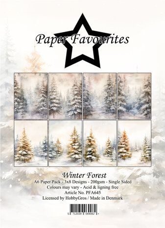 Paper Favourites Winter Forest A6 Paper Pack (PFA645)