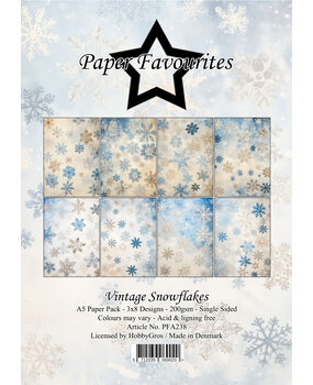 Paper Favourites Vintage Snowflakes A5 Paper Pack (PFA238)