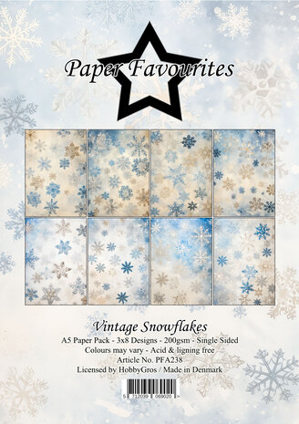 Paper Favourites Vintage Snowflakes A5 Paper Pack (PFA238)