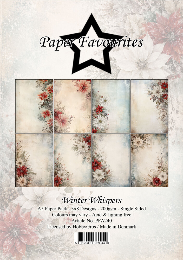 Paper Favourites Winter Whispers A5 Paper Pack (PFA240)