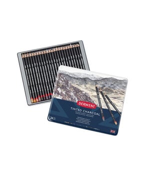 Derwent Tinted Charcoal Pencil Tin of 24 Pencils (DCT2301691)