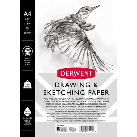 Derwent Sketch Pad A4 Portrait 165 g/m2 (DPA2300139) Derwent Sketch Pad A4 Portrait 165 g/m2 (DPA2300139)