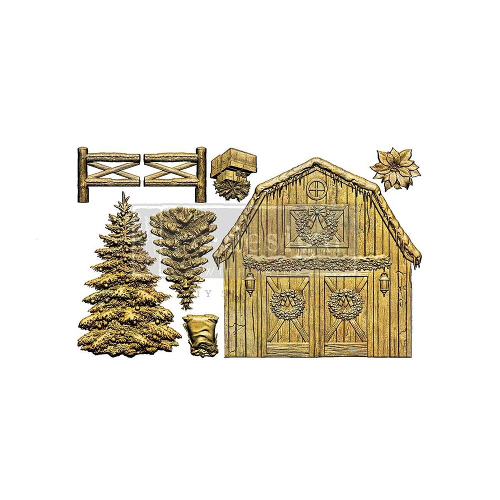 Re-Design with Prima Homestead Holiday 5x8 Inch Decor Moulds (684525)