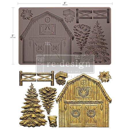 Re-Design with Prima Homestead Holiday 5x8 Inch Decor Moulds (684525)
