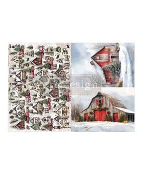 Re-Design with Prima Snowy Village Charm A3 Decoupage Fiber Pack (2pcs) (679354)
