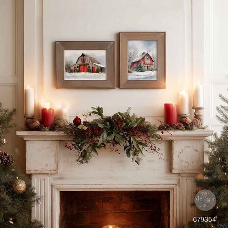 Re-Design with Prima Snowy Village Charm A3 Decoupage Fiber Pack (2pcs) (679354)