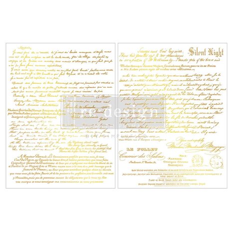 Re-Design with Prima Kacha Gilded Noel Script 8,5x11 Inch Middy Foil Transfers (2pcs) (684150) Re-Design with Prima Kacha Gilded Noel Script 8,5x11 Inch Middy Foil Transfers (2pcs) (684150)