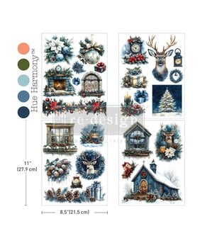Re-Design with Prima Quiet Country Blue 8,5x11 Inch Middy Plus Transfers (4pcs) (684587)