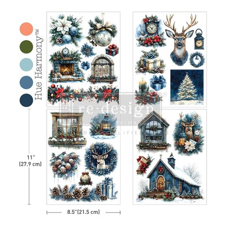 Re-Design with Prima Quiet Country Blue 8,5x11 Inch Middy Plus Transfers (4pcs) (684587)