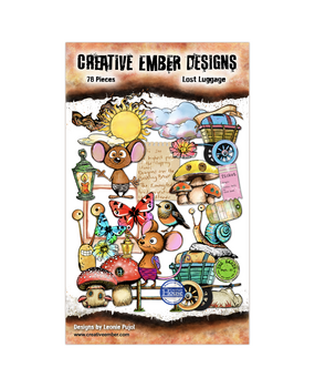 Creative Ember Designs The Travelers A6 Ephemera Die-Cuts Lost Luggage by Leonie Pujol (CEDEP003)