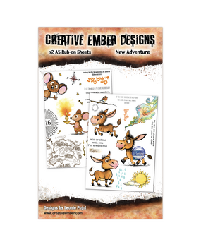 Creative Ember Designs The Travelers A5 Rub-Ons New Adventure by Leonie Pujol (CEDRO003)