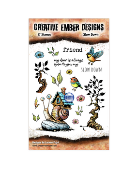 Creative Ember Designs The Travelers A6 Stamp Set Slow Down by Leonie Pujol (CEDTP0012)