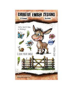 Creative Ember Designs The Travelers A6 Stamp Set Go Kick by Leonie Pujol (CEDTP0014)