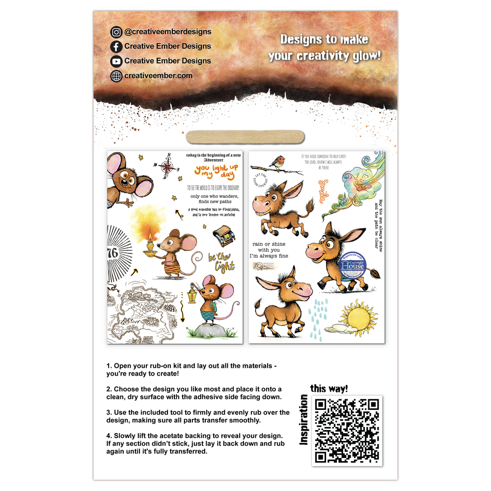 Creative Ember Designs The Travelers A5 Rub-Ons New Adventure by Leonie Pujol (CEDRO003) Creative Ember Designs The Travelers A5 Rub-Ons New Adventure by Leonie Pujol (CEDRO003)