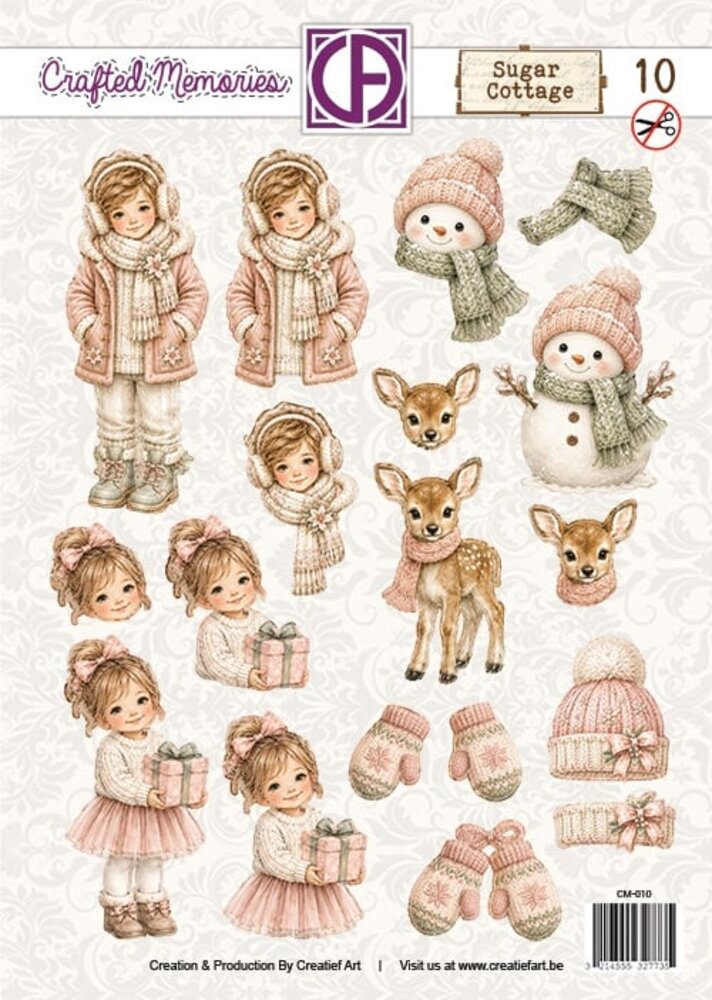 Creatief Art Sugar Cottage 3D Die-Cut Sheet 10 Crafted Memories (CM-010) Creatief Art Sugar Cottage 3D Die-Cut Sheet 10 Crafted Memories (CM-010)