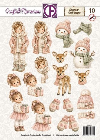 Creatief Art Sugar Cottage 3D Die-Cut Sheet 10 Crafted Memories (CM-010) Creatief Art Sugar Cottage 3D Die-Cut Sheet 10 Crafted Memories (CM-010)
