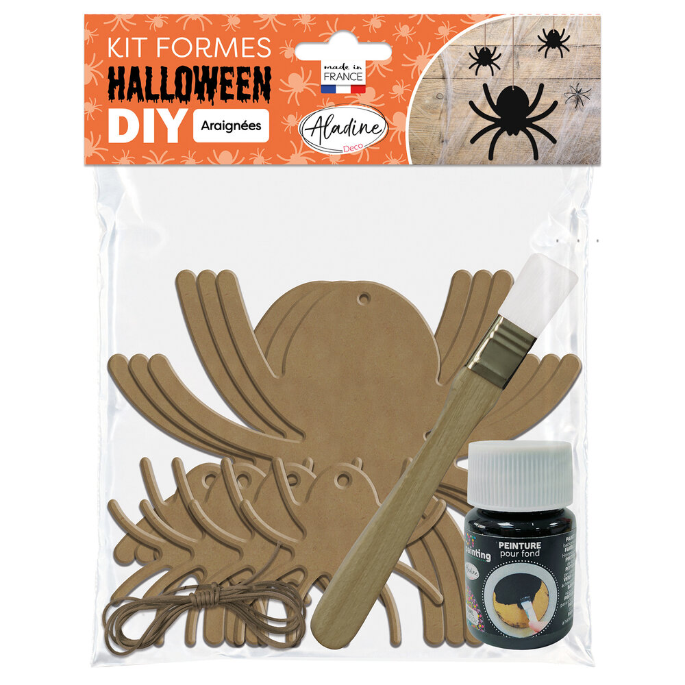 Aladine DIY Deco Set MDF Shapes Halloween Spider (85641)