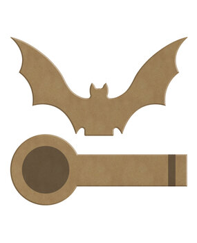 Gomille Halloween MDF Shapes 15x15cm Inverted Bat Candle (4317)