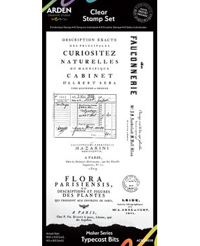 Arden Creative Studio Maker Series 4x8 Inch Clear Stamp Set Typecast Bits by Katie Pertiet (ACSCS0038)