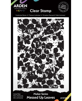 Arden Creative Studio Maker Series 4x6 Inch Background Stamp Messed Up Leaves by Katie Pertiet (ACSCS0041)
