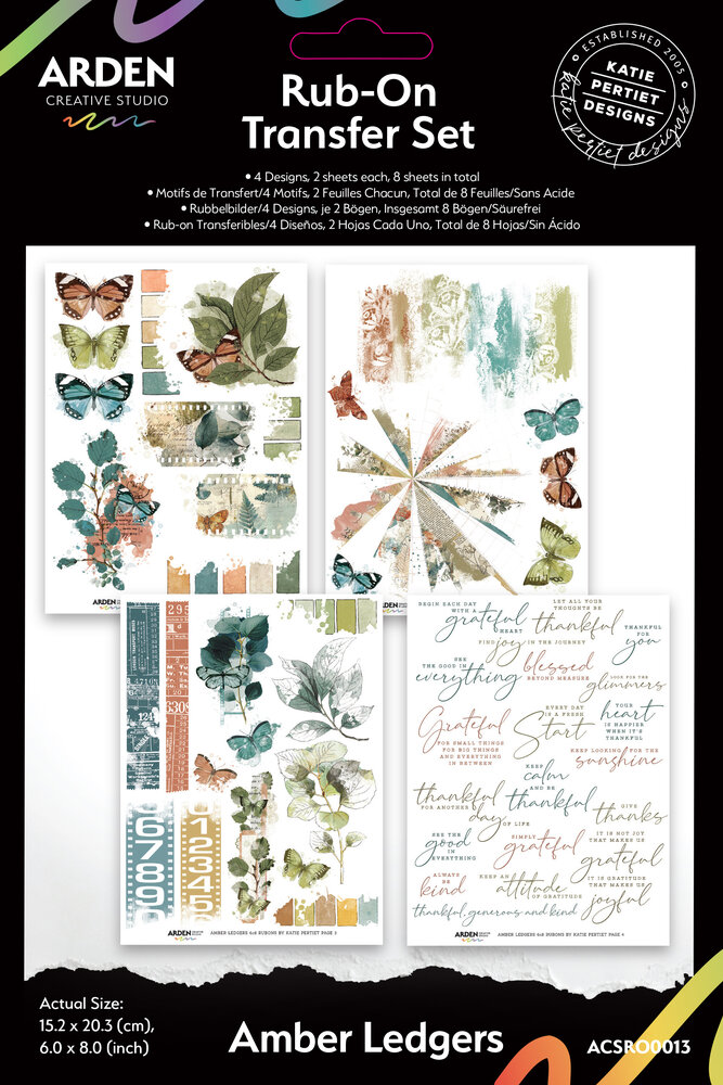 Arden Creative Studio Amber Ledgers 6x8 Inch Rub-On Transfer Set by Katie Pertiet (ACSRO0013) Arden Creative Studio Amber Ledgers 6x8 Inch Rub-On Transfer Set by Katie Pertiet (ACSRO0013)