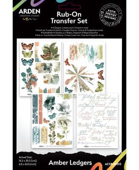 Arden Creative Studio Amber Ledgers 6x8 Inch Rub-On Transfer Set by Katie Pertiet (ACSRO0013)