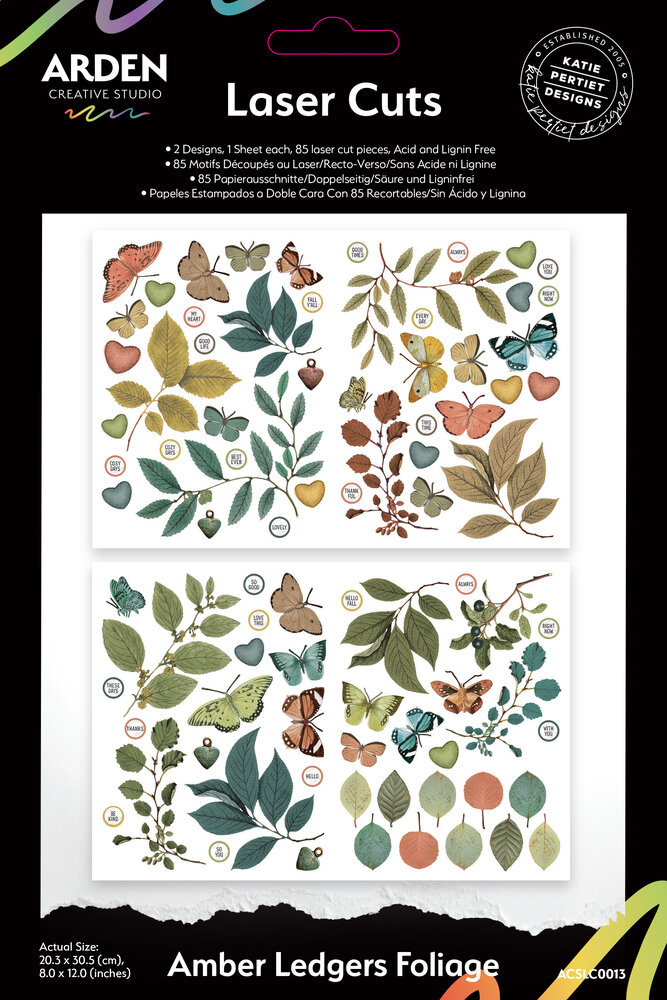 Arden Creative Studio Amber Ledgers Foliage Laser Cuts (85pcs) by Katie Pertiet (ACSLC0013) Arden Creative Studio Amber Ledgers Foliage Laser Cuts (85pcs) by Katie Pertiet (ACSLC0013)