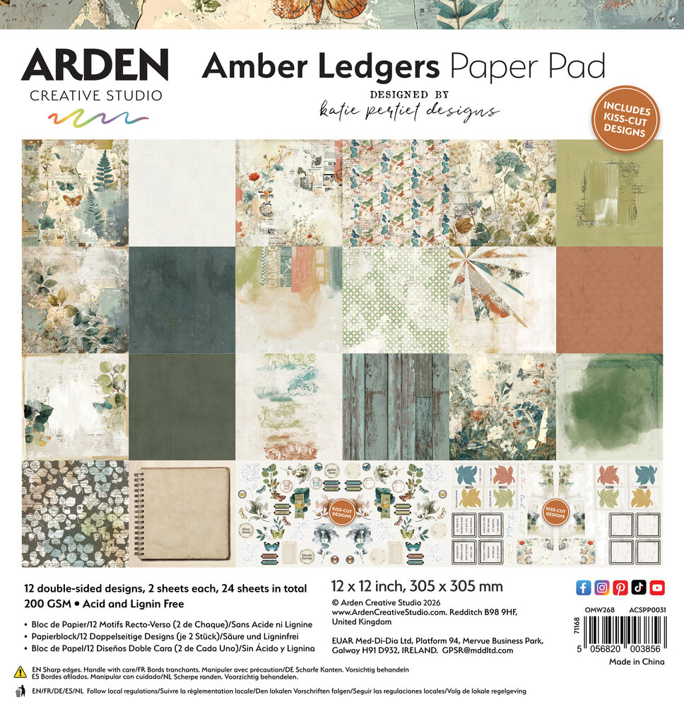 Arden Creative Studio Amber Ledgers 12x12 Inch Paper Pad by Katie Pertiet (ACSPP0031) Arden Creative Studio Amber Ledgers 12x12 Inch Paper Pad by Katie Pertiet (ACSPP0031)