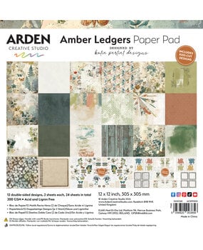 Arden Creative Studio Amber Ledgers 12x12 Inch Paper Pad by Katie Pertiet (ACSPP0031)