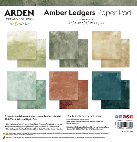 Arden Creative Studio Amber Ledgers 12x12 Inch Paper Pad Solids by Katie Pertiet (ACSPP0032) Arden Creative Studio Amber Ledgers 12x12 Inch Paper Pad Solids by Katie Pertiet (ACSPP0032)