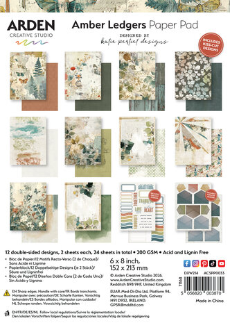 Arden Creative Studio Amber Ledgers 6x8 Inch Paper Pad by Katie Pertiet (ACSPP0033) Arden Creative Studio Amber Ledgers 6x8 Inch Paper Pad by Katie Pertiet (ACSPP0033)
