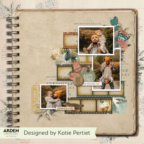 Arden Creative Studio Maker Series 4x8 Inch Clear Stamp Set Ledger Notes by Katie Pertiet (ACSCS0037)
