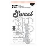 Hero Arts Beary Sweet Holiday Stamp & Cut Sweet Wishes by Carly Tee (DC374)