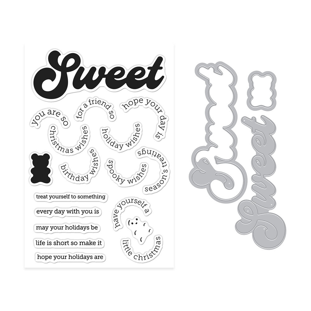 Hero Arts Beary Sweet Holiday Stamp & Cut Sweet Wishes by Carly Tee (DC374) Hero Arts Beary Sweet Holiday Stamp & Cut Sweet Wishes by Carly Tee (DC374)