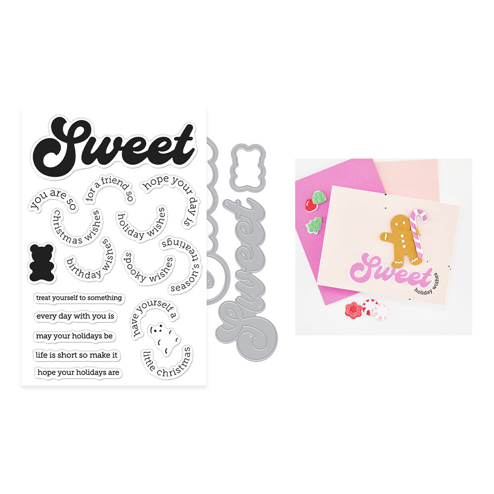 Hero Arts Beary Sweet Holiday Stamp & Cut Sweet Wishes by Carly Tee (DC374) Hero Arts Beary Sweet Holiday Stamp & Cut Sweet Wishes by Carly Tee (DC374)