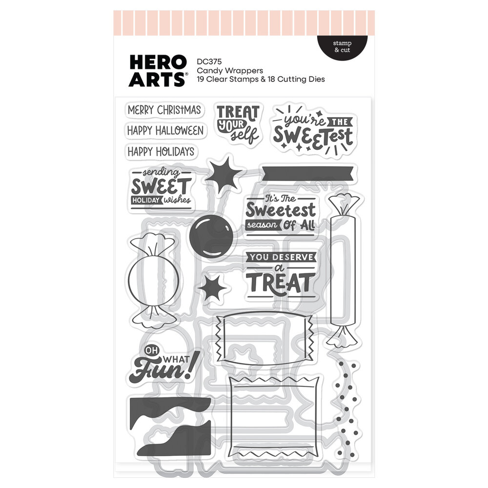 Hero Arts Beary Sweet Holiday Stamp & Cut Candy Wrappers by Carly Tee (DC375) Hero Arts Beary Sweet Holiday Stamp & Cut Candy Wrappers by Carly Tee (DC375)