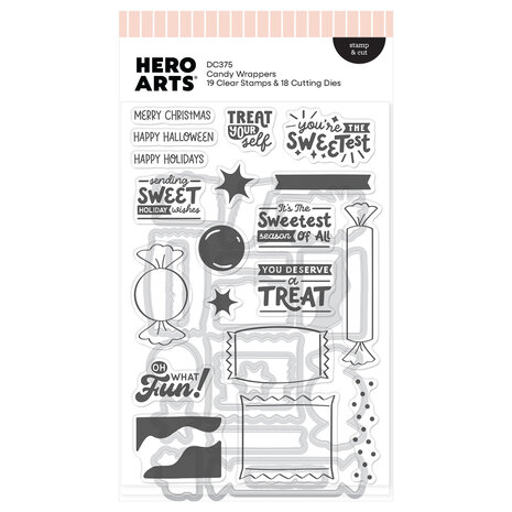 Hero Arts Beary Sweet Holiday Stamp & Cut Candy Wrappers by Carly Tee (DC375) Hero Arts Beary Sweet Holiday Stamp & Cut Candy Wrappers by Carly Tee (DC375)