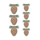 Spellbinders Sleigh Bells Ring Dimensional Acetate Stickers Pinecones by Rosie's Studio (169470)