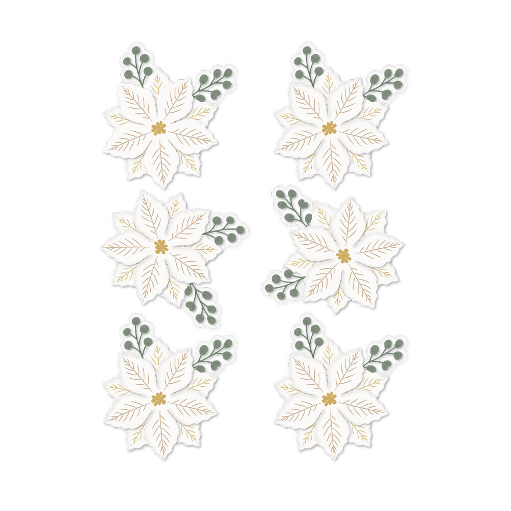 Spellbinders Sleigh Bells Ring Dimensional Acetate Stickers Gold Poinsettias by Rosie's Studio (169430) Spellbinders Sleigh Bells Ring Dimensional Acetate Stickers Gold Poinsettias by Rosie's Studio (169430)