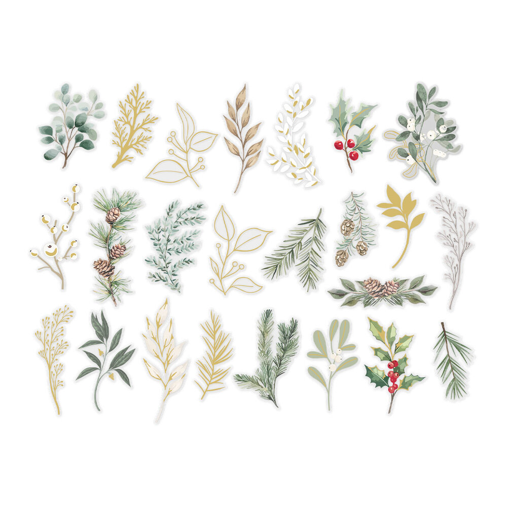 Spellbinders Sleigh Bells Ring Clear Foliage Stickers by Rosie's Studio (169473)
